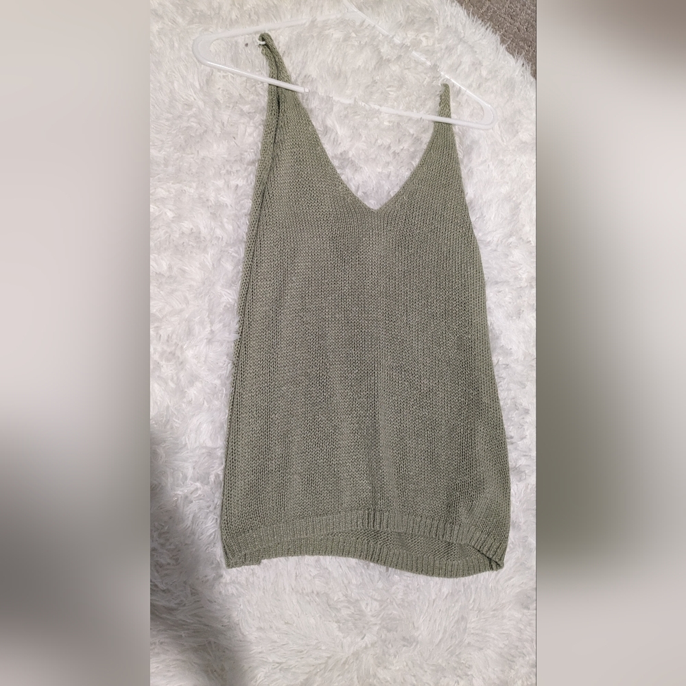 Sage green sweater tank